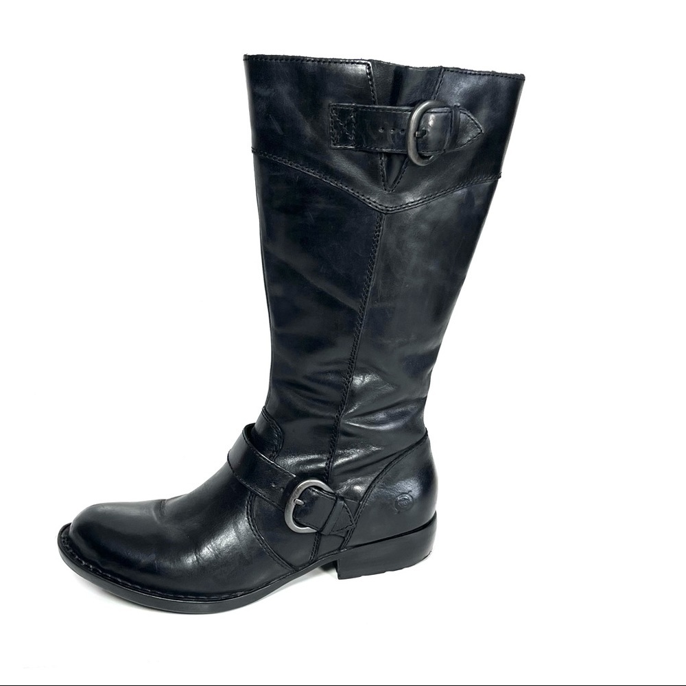 Born Women’s Boots Mid Calf Black Leather Size 6